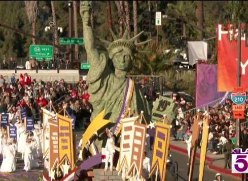 2020 Rose Parade float commemorating the Centennial of Women's Suffrage