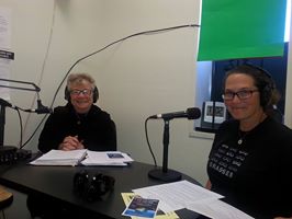 Host Elaine B. Holtz and Maggie Hohle on Women's Spaces Radio KBBF