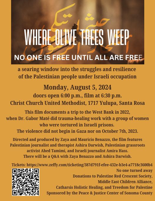 Where Olive Trees Weep film on August 5, 2024